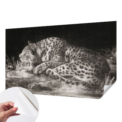 Carta da parati panoramica effetto 3D Leopardo a riposo