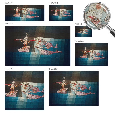 Carta da parati effetto profondità Pescatore cacciatore