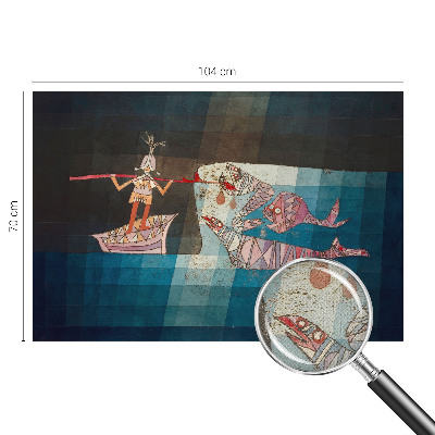 Carta da parati effetto profondità Pescatore cacciatore