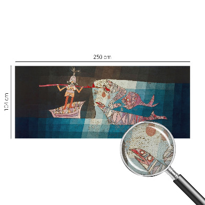 Carta da parati effetto profondità Pescatore cacciatore