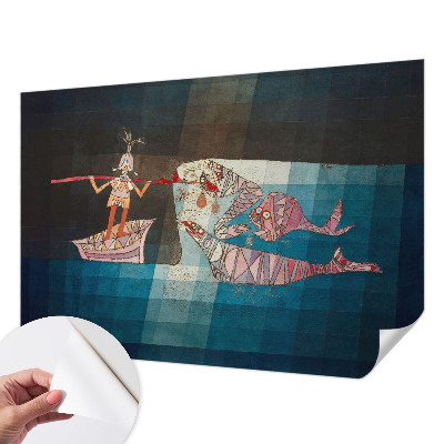 Carta da parati effetto profondità Pescatore cacciatore