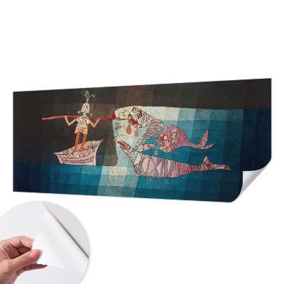 Carta da parati effetto profondità Pescatore cacciatore