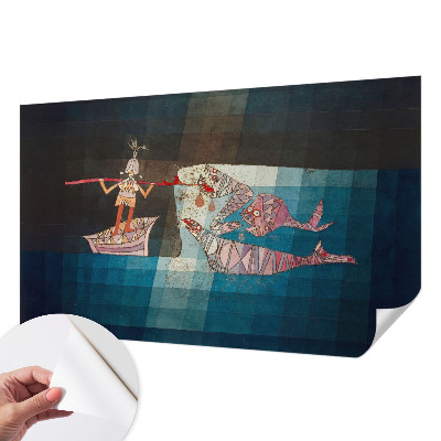 Carta da parati effetto profondità Pescatore cacciatore