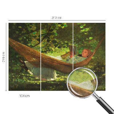 Carta da parati 3D Rilassarsi su un'amaca