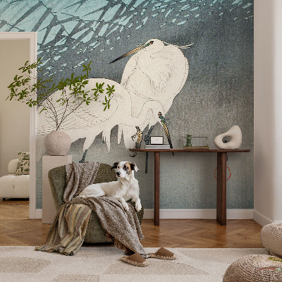 Carta da parati cameretta Uccelli delicati