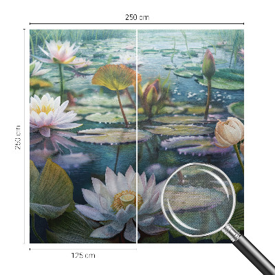 Fotomurale effetto 3D Fiori di stagno