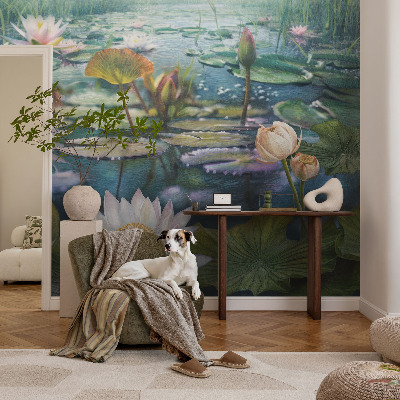 Fotomurale effetto 3D Fiori di stagno