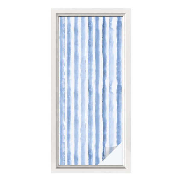 Pellicola per vetri effetto vetrata Strisce blu