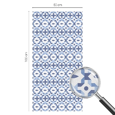 Pellicola per vetri effetto vetrata Mosaico blu