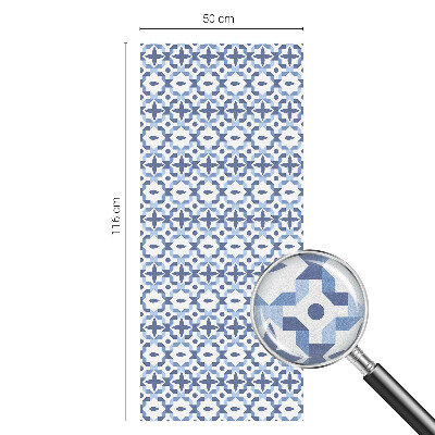 Pellicola per vetri effetto vetrata Mosaico blu