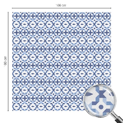 Pellicola per vetri effetto vetrata Mosaico blu