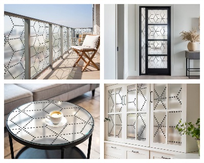 Pellicola decorativa per vetri Rombi punteggiati