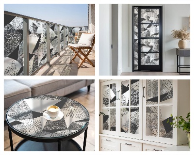 Pellicola per vetri effetto vetrata Figure geometriche
