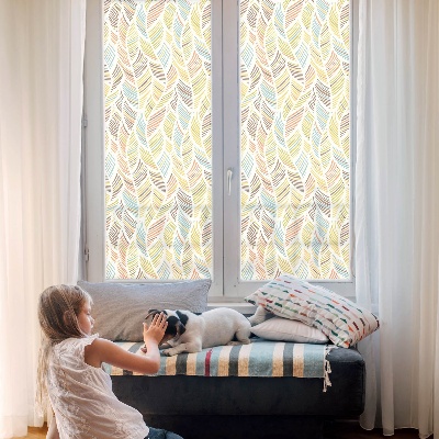 Pellicola per vetri effetto vetrata piume arcobaleno