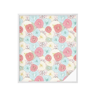 Pellicola per vetri effetto ghiaccio colorato Fiori pastello