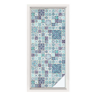 Pellicola adesiva effetto vetrata colorata Piastrelle floreali