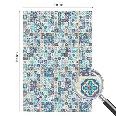 Pellicola adesiva effetto vetrata colorata Piastrelle floreali