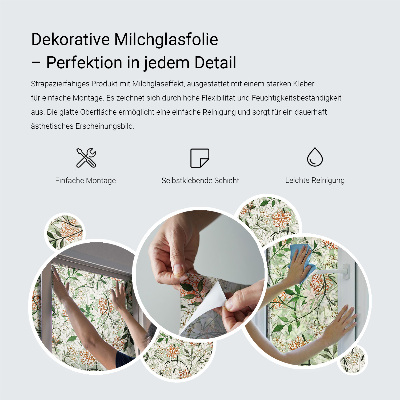 Pellicola adesiva effetto vetrata colorata Piastrelle floreali