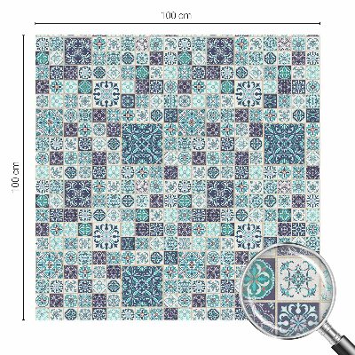 Pellicola adesiva effetto vetrata colorata Piastrelle floreali