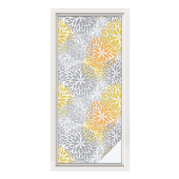 Pellicola per vetri effetto vetrata Fiori colorati