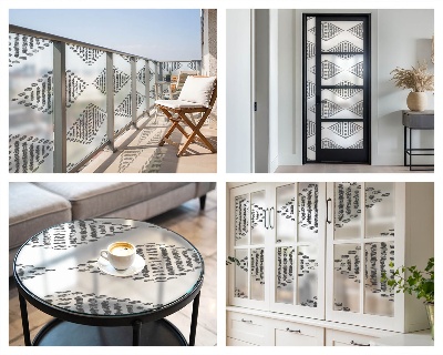 Pellicola per vetri effetto ghiaccio colorato Diamanti geometrici