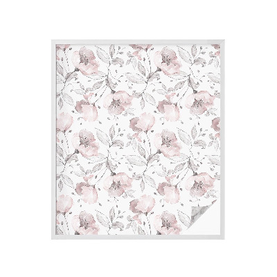 Pellicola adesiva effetto vetrata colorata Foglie di rosa