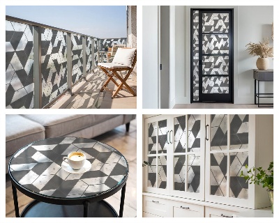 Pellicola per vetri effetto vetrata Illusioni geometriche