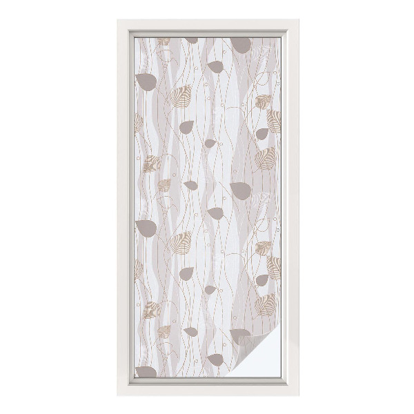 Pellicola per vetri effetto ghiaccio colorato Foglie eleganti