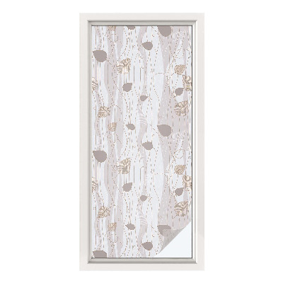 Pellicola per vetri effetto ghiaccio colorato Foglie eleganti