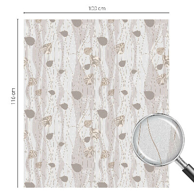 Pellicola per vetri effetto ghiaccio colorato Foglie eleganti