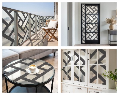 Pellicola decorativa per vetri Rettangoli intrecciati