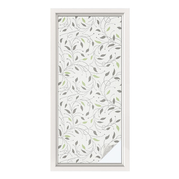 Pellicola adesiva effetto vetrata colorata Foglie di germogli