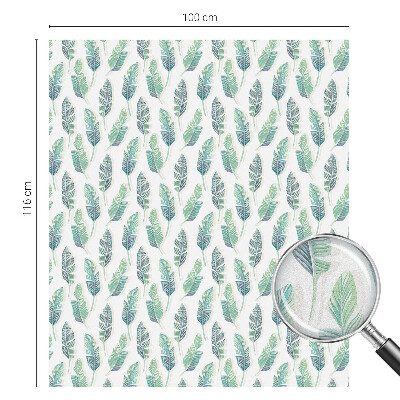 Pellicola per vetri effetto ghiaccio colorato Foglie tropicali