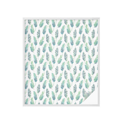 Pellicola per vetri effetto ghiaccio colorato Foglie tropicali