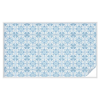 Pellicola adesiva effetto vetrata colorata ornamenti floreali