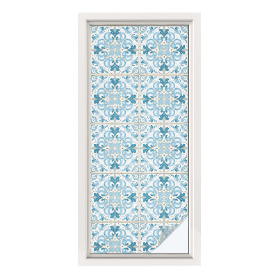 Pellicola per vetri effetto vetrata Piastrelle floreali