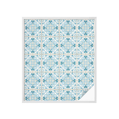 Pellicola per vetri effetto vetrata Piastrelle floreali