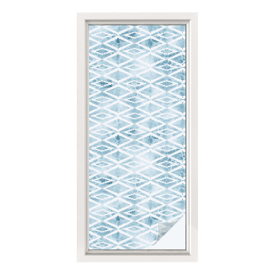 Pellicola adesiva effetto vetrata colorata Rombi blu