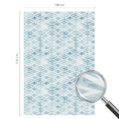 Pellicola adesiva effetto vetrata colorata Rombi blu