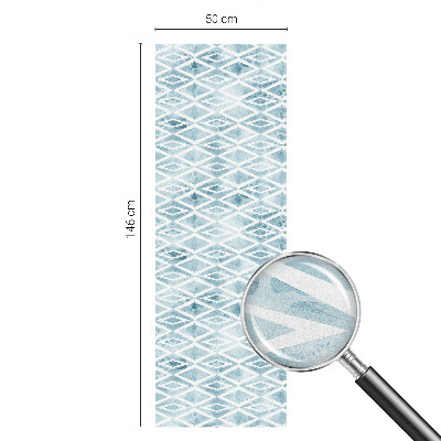 Pellicola adesiva effetto vetrata colorata Rombi blu