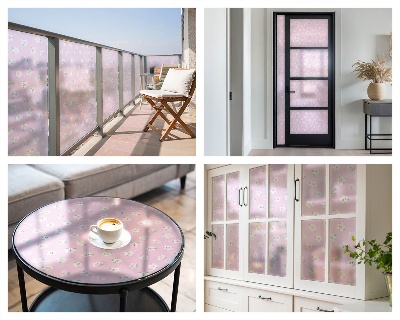 Pellicola adesiva effetto vetrata colorata Motivo floreale