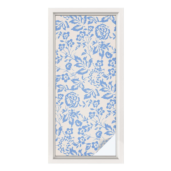 Pellicola per vetri effetto vetrata Fiori foglie