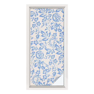 Pellicola per vetri effetto vetrata Fiori foglie