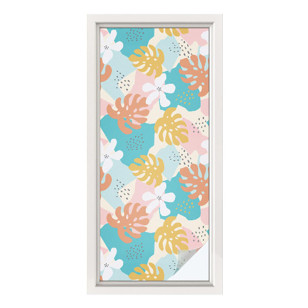 Pellicola adesiva effetto vetrata colorata Natura esotica