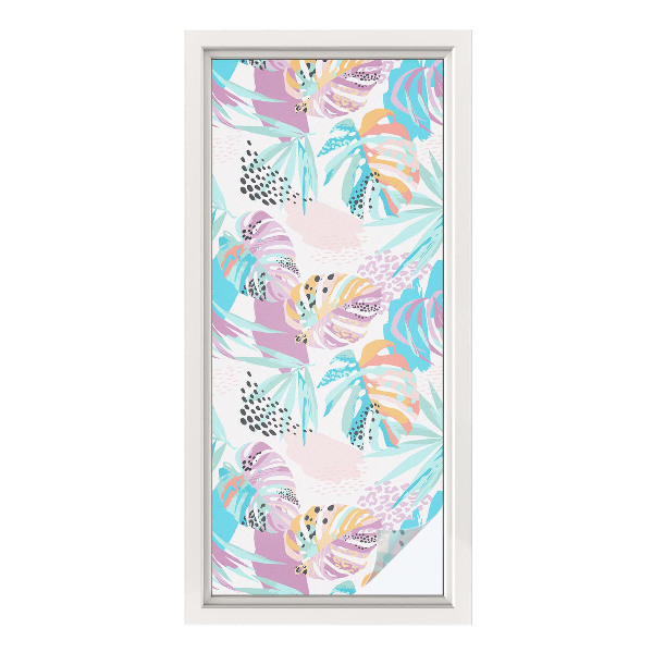 Pellicola per vetri effetto ghiaccio colorato Giungla astratta