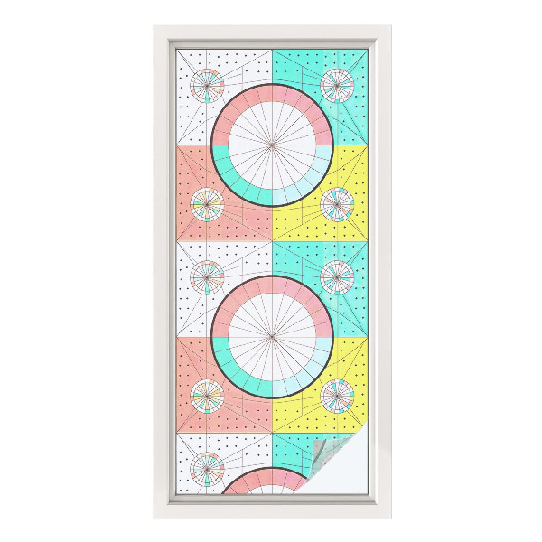 Pellicola adesiva effetto vetrata colorata Cerchi geometrici