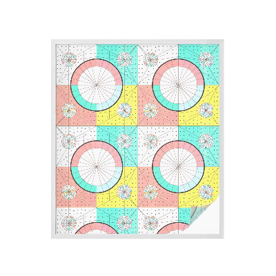 Pellicola adesiva effetto vetrata colorata Cerchi geometrici