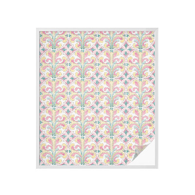 Pellicola adesiva effetto vetrata colorata Simmetria floreale