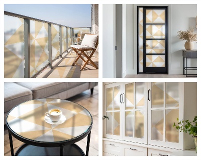 Pellicola per vetri effetto vetrata Triangoli geometrici