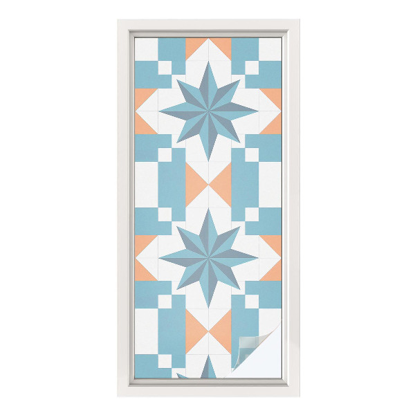 Pellicola per vetri effetto vetrata Stelle blu